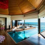 Overwater maldives bungalows villas hotels luxury resorts world resort pool ocean room modern most private house interior master aquum per